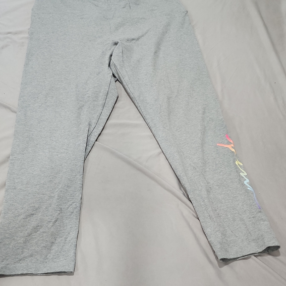 PINK Victoria's Secret Gray Leggings with Colorful Accent
